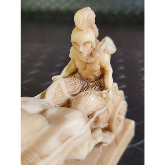 Vintage Sculpture Of Gladiator On Chariot With Horses - Picture 4 of 9